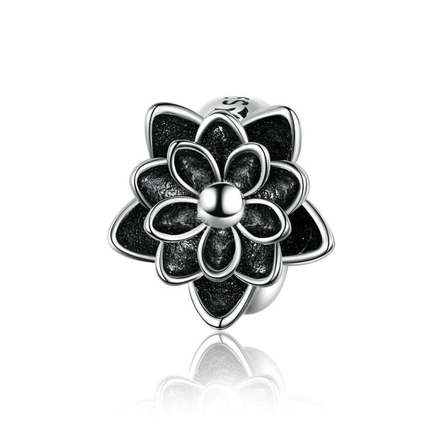 Lotusblume Charm Anhänger Stopper Sterling Silber - FALKENKOENIG SCHMUCK & Piercing Online Shop