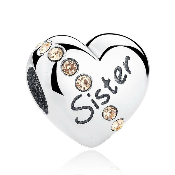 Ich liebe Dich Schwester Charm Anhänger Sterling Silber - FALKENKOENIG SCHMUCK & Piercing Online Shop