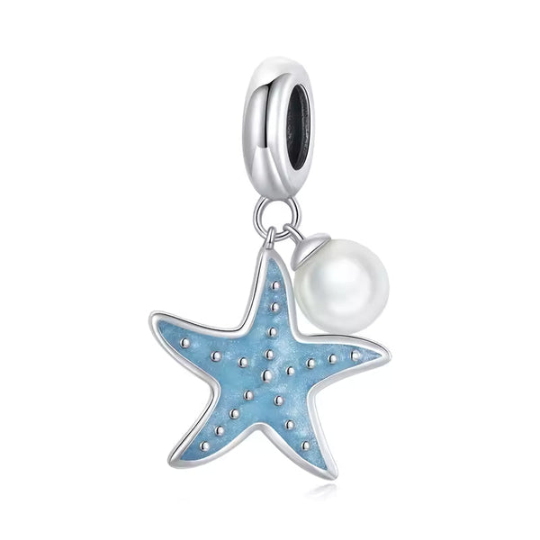 Seestern Charm Anhänger Sterlingsilber Zirkonia - FALKENKOENIG SCHMUCK & Piercing Online Shop