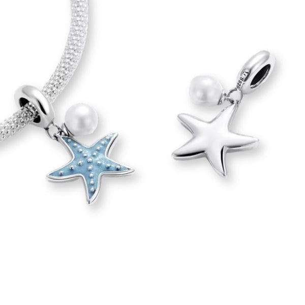 Seestern Charm Anhänger Sterlingsilber Zirkonia - FALKENKOENIG SCHMUCK & Piercing Online Shop