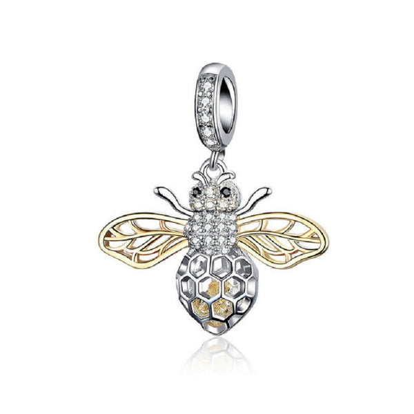 Honigbiene Charm aus 925er Silber – filigranes Symbol für Fleiß & Glück. Perfekt für Charm-Armbänder & als bedeutungsvolles Geschenk. 🐝✨
