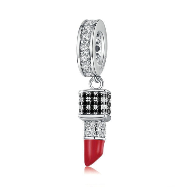 Lippenstift Charm Anhänger Sterling Silber Zirkonia - FALKENKOENIG SCHMUCK & Piercing Online Shop