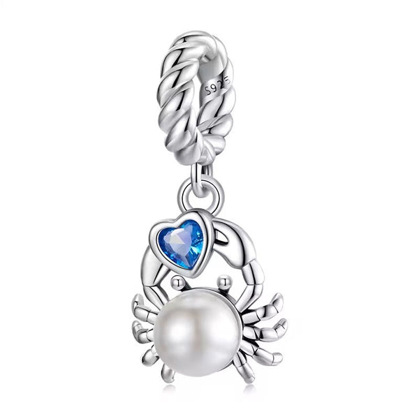 Krebs Charm-Anhänger 925er Silber