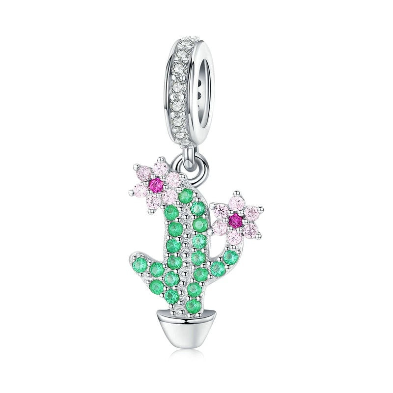 Kaktus Charm - 925 Silber | Sommer Anhänger