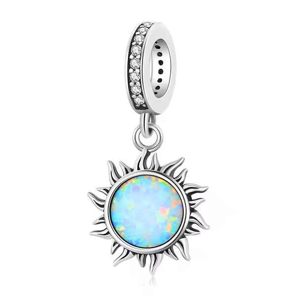 Opal Sonne Charm-Anhänger 925er Silber
