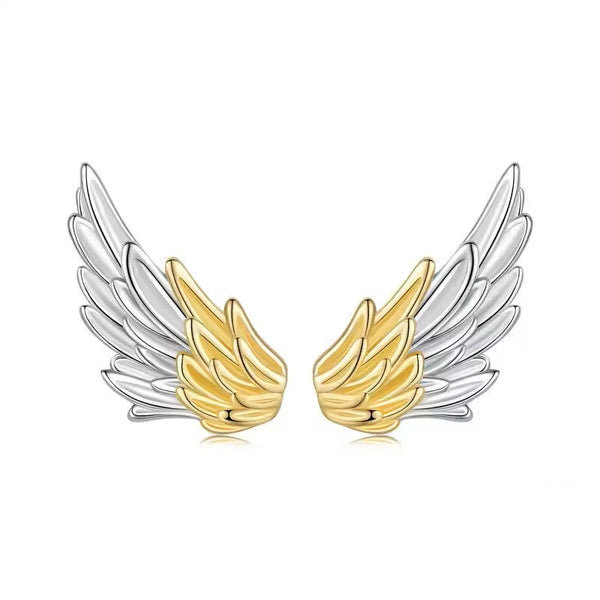 Engelsflügel Ohrstecker aus 925er Silber – filigranes Symbol für Schutz & Hoffnung. Perfekt als Geschenk & zeitloser Schmuck für jeden Tag. ✨👼