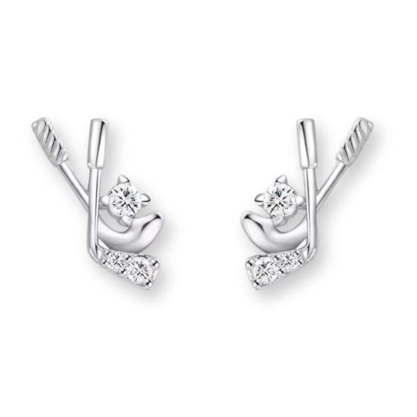 Golfschläger Ohrstecker 925er Silber