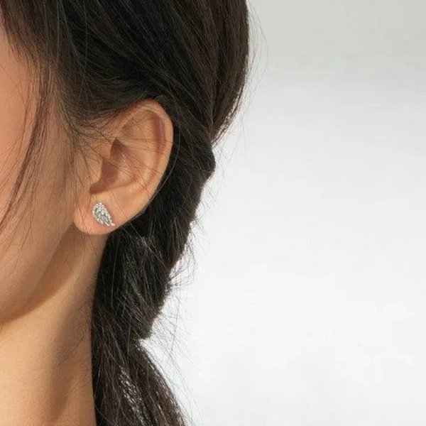 Engel Ohrstecker Sterling Silber Kristall - FALKENKOENIG SCHMUCK & Piercing Online Shop