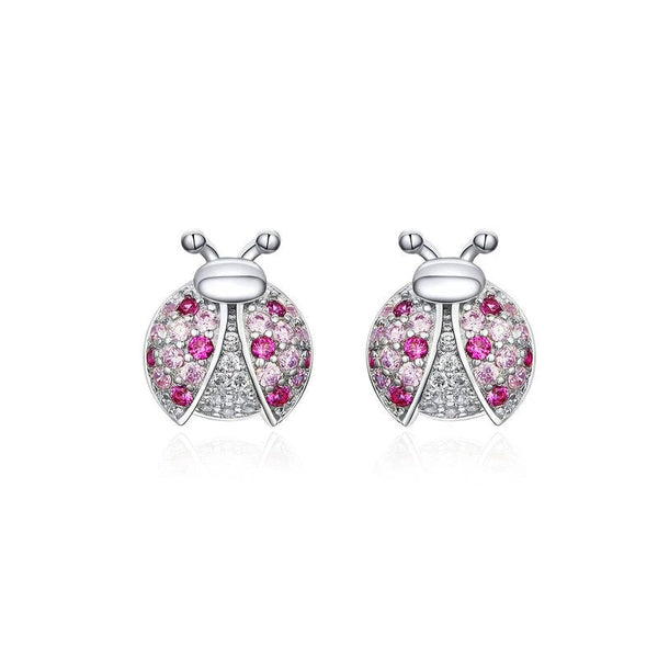 Ohrstecker Marienkäfer Sterling Silber Kristall - FALKENKOENIG SCHMUCK & Piercing Online Shop
