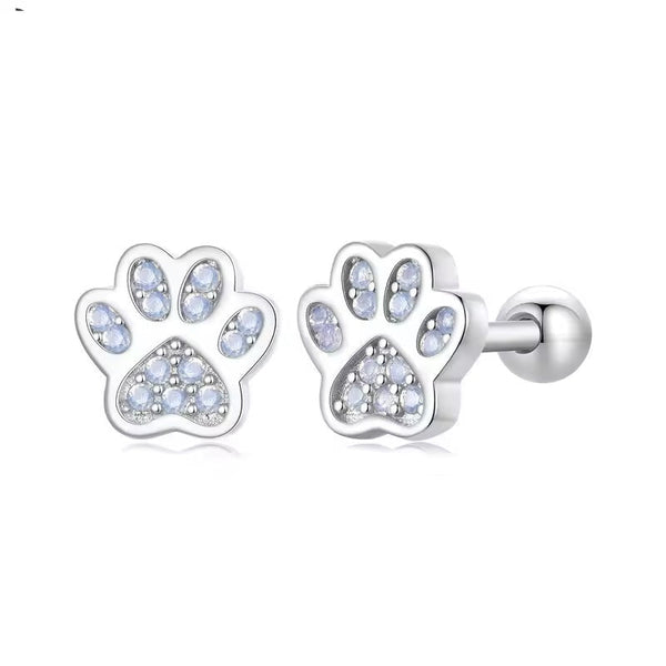 Paw Pfoten Ohrstecker 925er Silber
