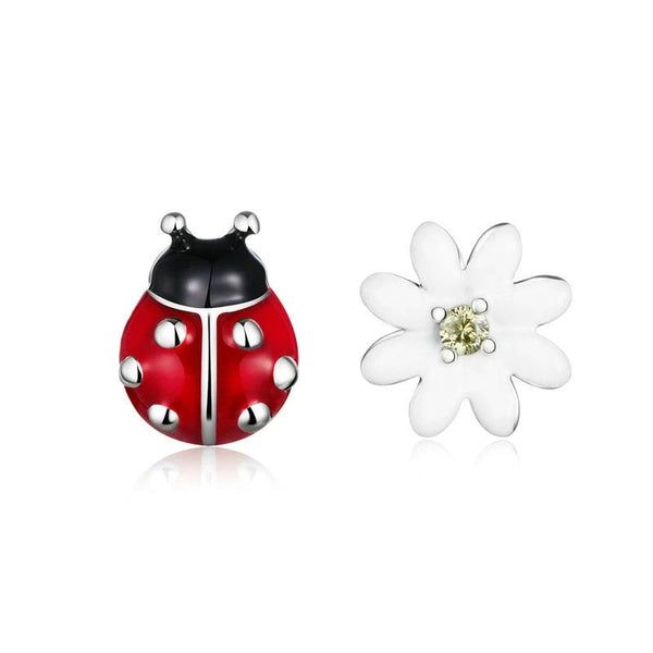 Ohrstecker Marienkäfer Sterling Silber Kristall - FALKENKOENIG SCHMUCK & Piercing Online Shop