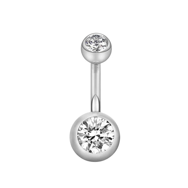 Bauchnabelpiercing Silber mit Zirkonia Kristallen - FALKENKOENIG SCHMUCK & Piercing Online Shop