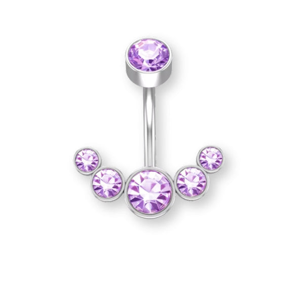 Luna Bauchnabelpiercing aus Chirurgenstahl 316L mit halbmondförmigem Kristallbesatz und flacher Rückseite für höchsten Tragekomfort ✨🌙