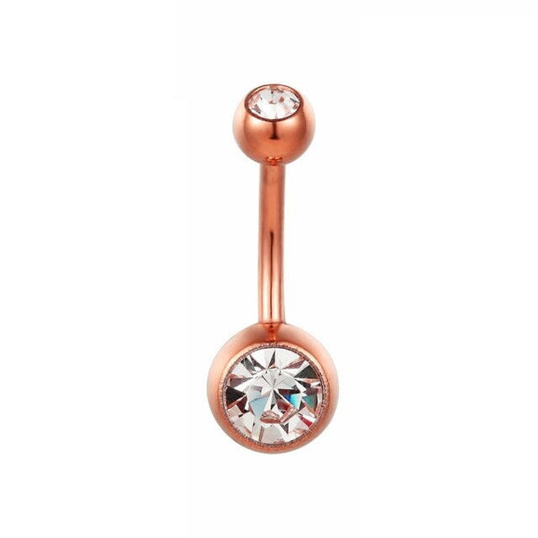 Bauchnabelpiercing aus Titan in Roségold von Falkenkoenig Schmuck. Dieses Bauchnabelpiercing ist erhältlich mit der Stablänge 12mm, 10mm und 8mm.