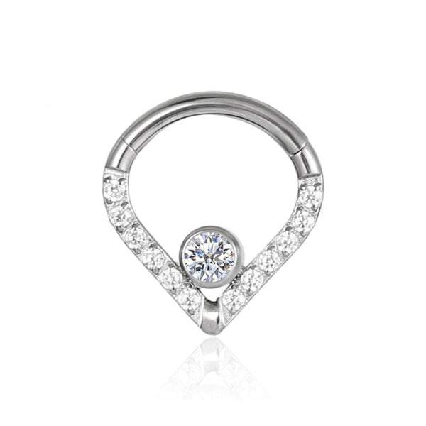 Brillant Tropfen Septum-Piercing Titan