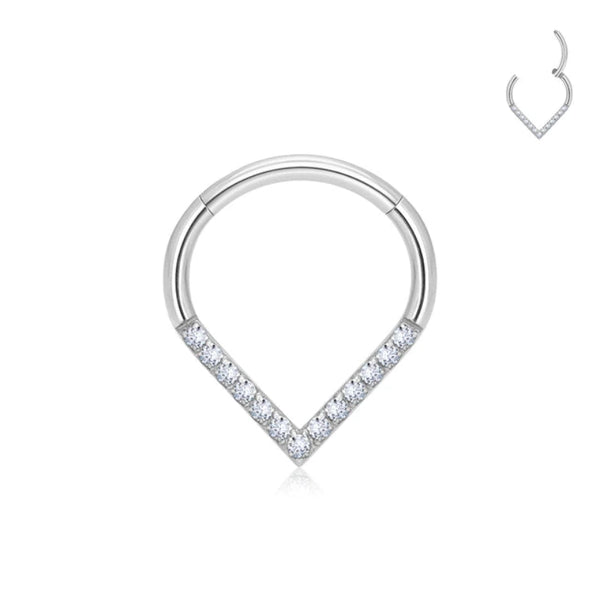 Tropfen Silber Septum-Piercing Titan