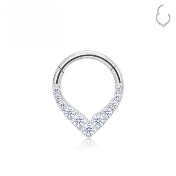 Brillant Tropfen Septum-Piercing Titan