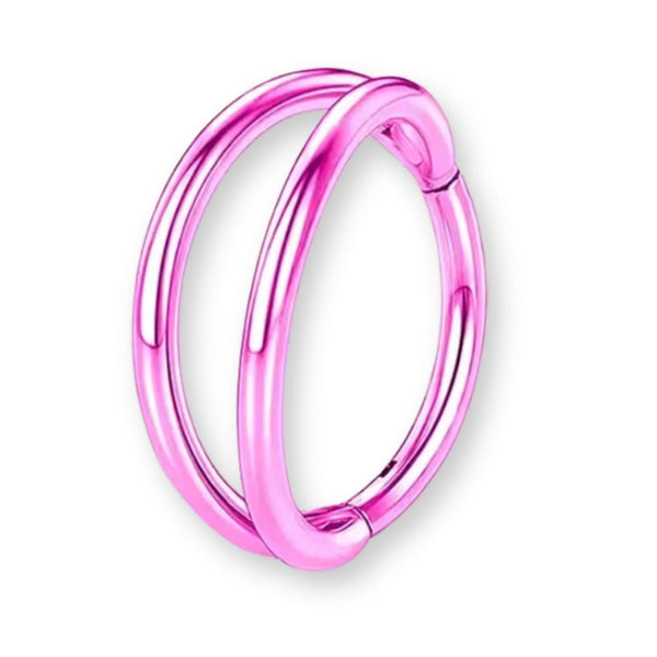 Pink Doppel-Nasenring Piercing Titan - FALKENKOENIG SCHMUCK & Piercing Online Shop