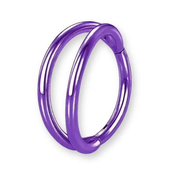 Lila Doppel-Nasenring Piercing Titan - FALKENKOENIG SCHMUCK & Piercing Online Shop