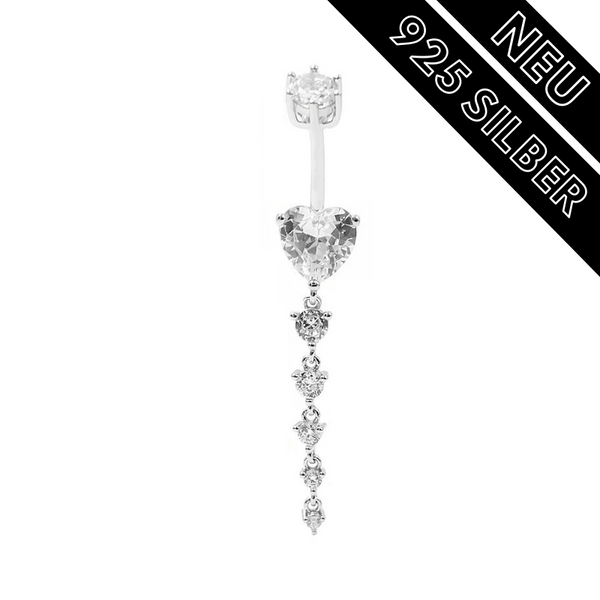 Bauchnabelpiercing Echt Silber 925 mit Kristallen 7-05-010 - FALKENKOENIG SCHMUCK & Piercing Online Shop