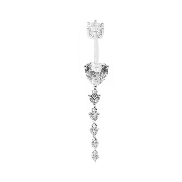 Bauchnabelpiercing Echt Silber 925 mit Kristallen 7-05-010 - FALKENKOENIG SCHMUCK & Piercing Online Shop