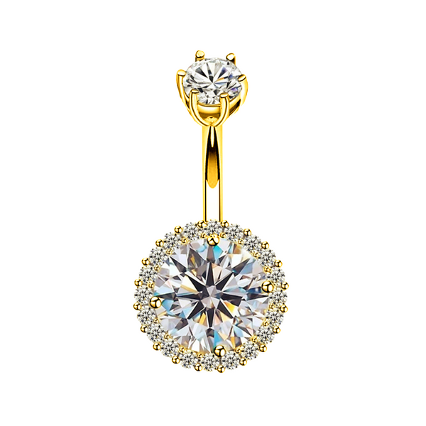 Dubai Style Bauchnabelpiercing – 18K vergoldet mit funkelnden Kristallen. Edler Bauchnabelschmuck mit orientalischem Flair für stilvolle Auftritte.