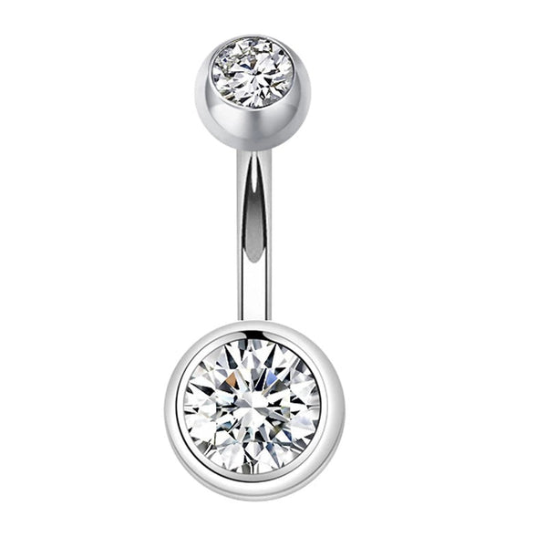 Bauchnabelpiercing Echt Silber 925 mit Kristallen 7-05-013 - FALKENKOENIG SCHMUCK & Piercing Online Shop