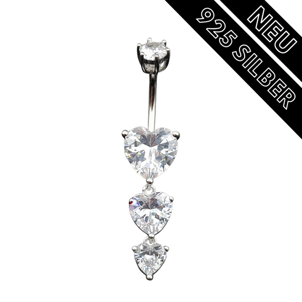 Bauchnabelpiercing Echt Silber 925 mit Kristallen 7-05-020 - FALKENKOENIG SCHMUCK & Piercing Online Shop
