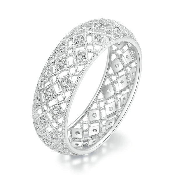 Fingerring Net Sterling Silber Kristall - FALKENKOENIG SCHMUCK & Piercing Online Shop