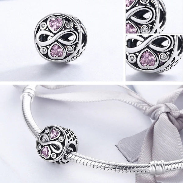 Herzschmuck Charm Anhänger Loop Sterling Silber Kristall - FALKENKOENIG SCHMUCK & Piercing Online Shop