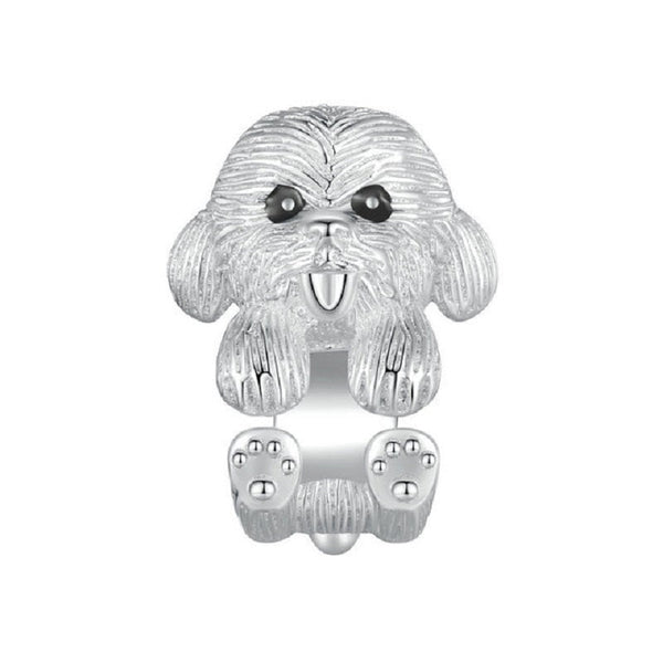 Hund Teddy Charm 925er Silber