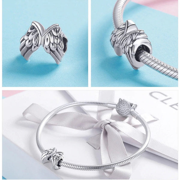 Engelflügel Charm Anhänger Sterling Silber - FALKENKOENIG SCHMUCK & Piercing Online Shop