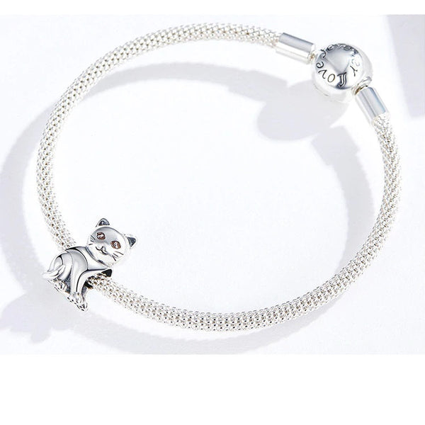 Katzen Charm Anhänger Sterling Silber - FALKENKOENIG SCHMUCK & Piercing Online Shop