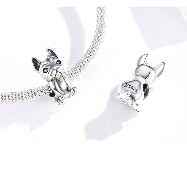 Französische Bulldogge Charm Anhänger Sterling Silber - FALKENKOENIG SCHMUCK & Piercing Online Shop