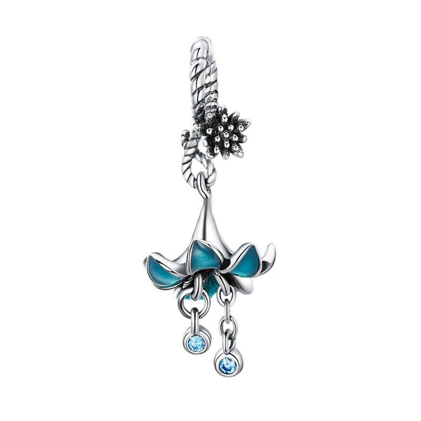 Charm Anhänger Blume Sterling Silber Kristall - FALKENKOENIG SCHMUCK & Piercing Online Shop