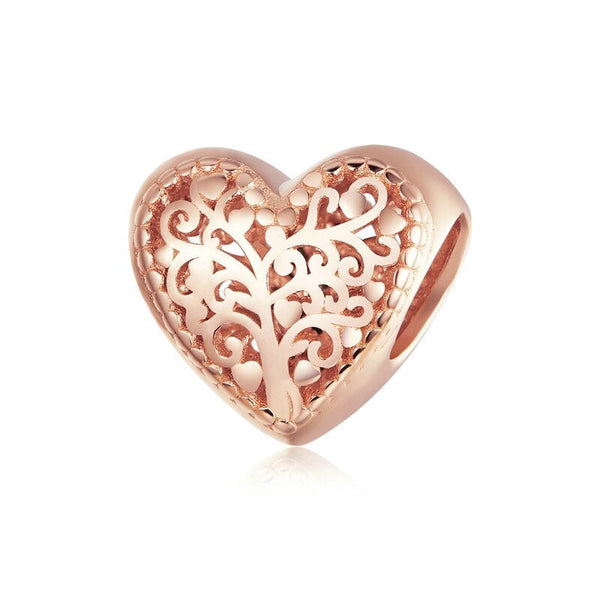 Herzschmuck Charm Anhänger Baum des Lebens Roségold - FALKENKOENIG SCHMUCK & Piercing Online Shop