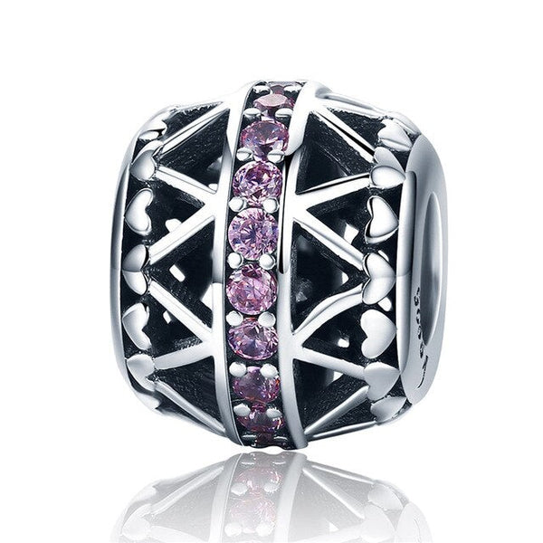 Charm Anhänger Perle Lila Sterling Silber Kristall - FALKENKOENIG SCHMUCK & Piercing Online Shop