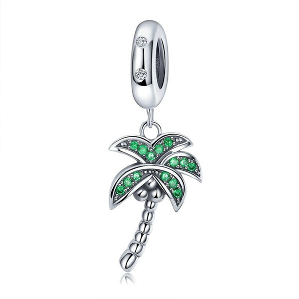 Charm Anhänger Palme Sterling Silber Kristall - FALKENKOENIG SCHMUCK & Piercing Online Shop