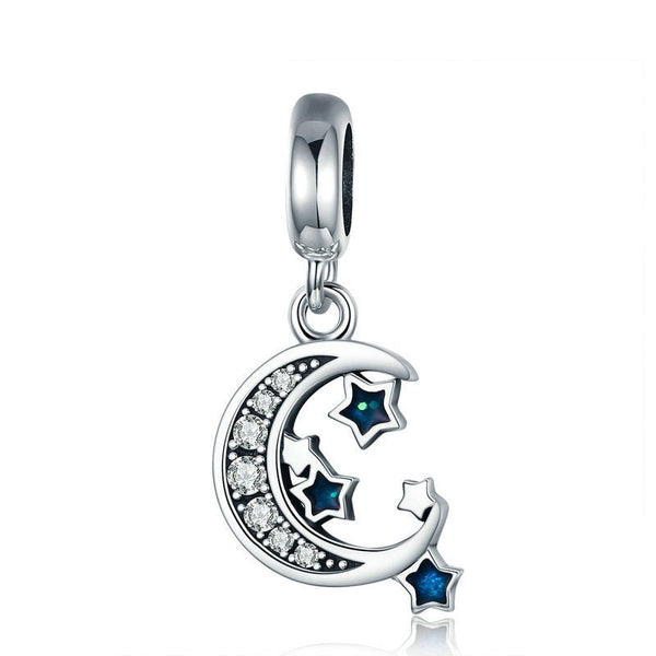 Charm Anhänger Mond Sterling Silber Kristall - FALKENKOENIG SCHMUCK & Piercing Online Shop