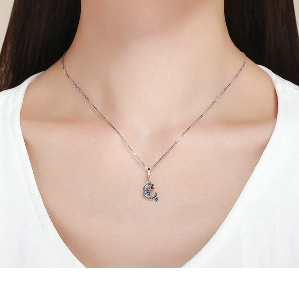Charm Anhänger Mond Sterling Silber Kristall - FALKENKOENIG SCHMUCK & Piercing Online Shop