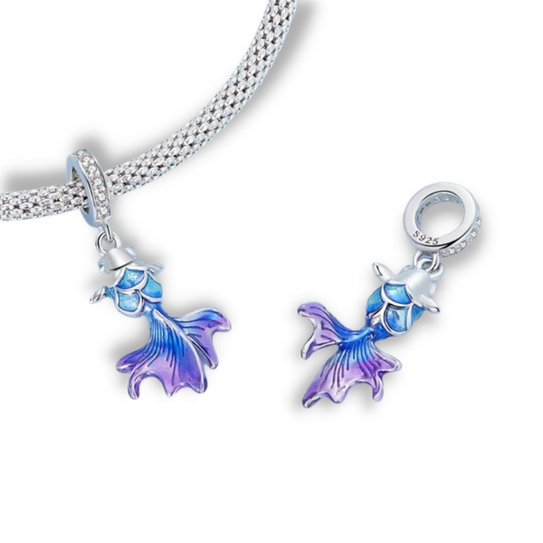 Glücksbringer Koi Karpfen Charm Anhänger Sterling Silber - FALKENKOENIG SCHMUCK & Piercing Online Shop