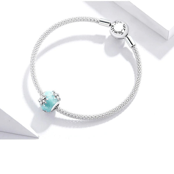 Schneeflocken Charm Anhänger Sterling Silber Kristall - FALKENKOENIG SCHMUCK & Piercing Online Shop