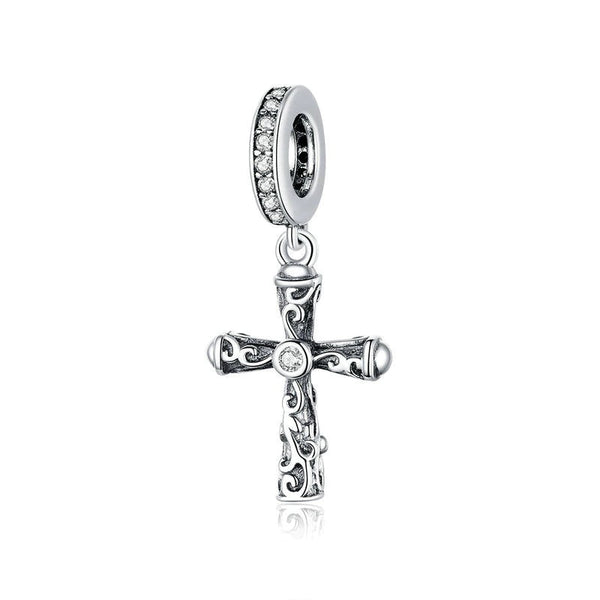 Kreuz Charm Anhänger Sterling Silber Kristall - FALKENKOENIG SCHMUCK & Piercing Online Shop