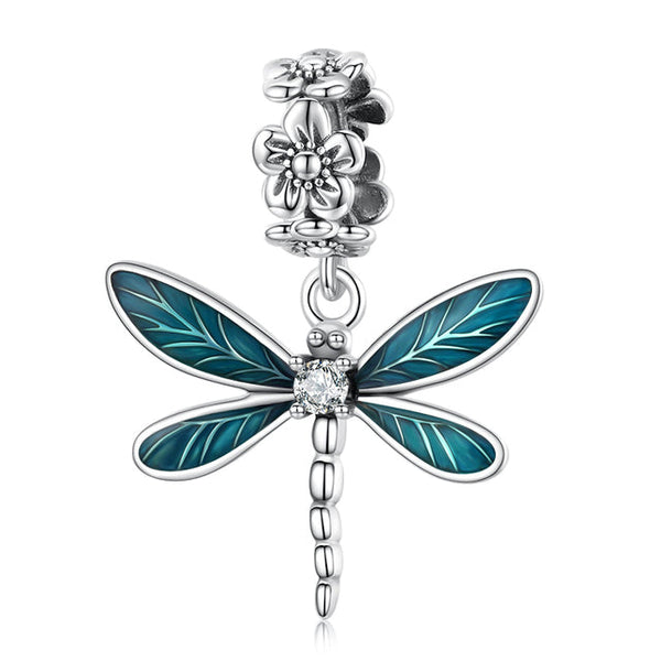 Charm Anhänger Libelle Sterling Silber Kristall - FALKENKOENIG SCHMUCK & Piercing Online Shop