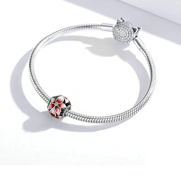 Charm Anhänger Blühende Blume Sterling Silber - FALKENKOENIG SCHMUCK & Piercing Online Shop