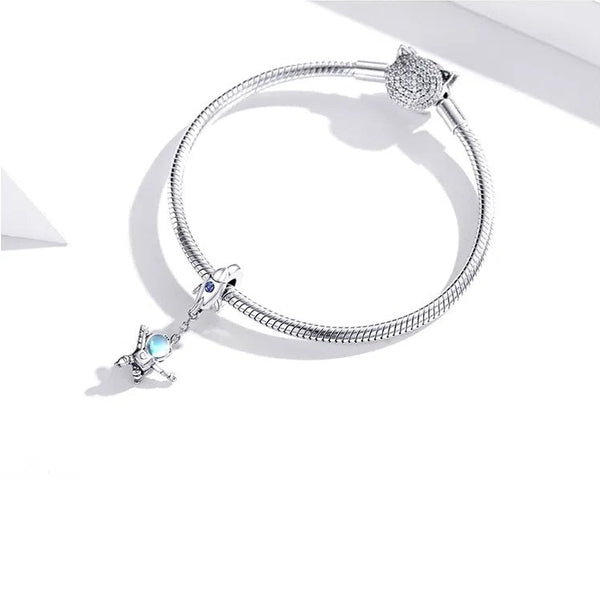 Charm Anhänger Astronaut Sterling Silber Kristall - FALKENKOENIG SCHMUCK & Piercing Online Shop