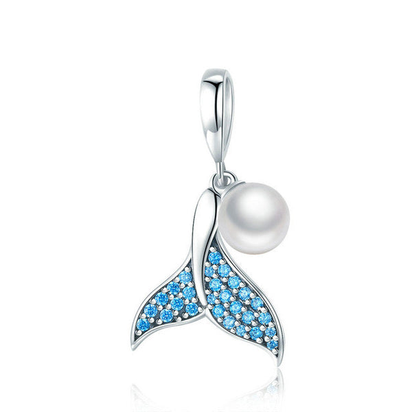Charm Anhänger Flosse Sterling Silber Kristall - FALKENKOENIG SCHMUCK & Piercing Online Shop
