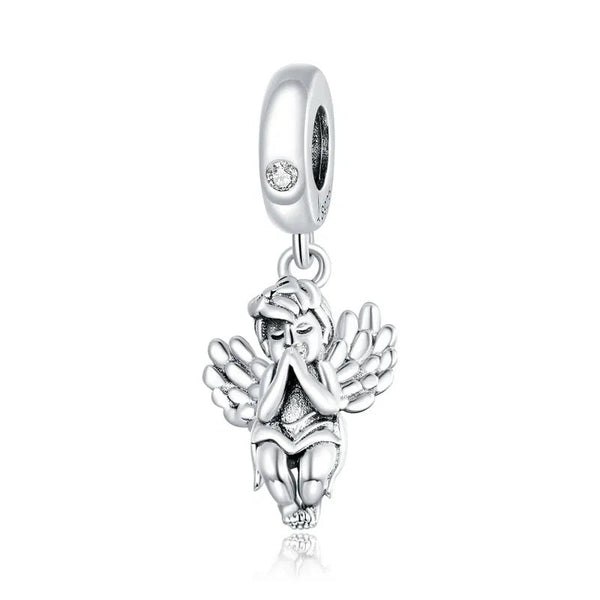 Charm Anhänger Engel Sterling Silber Kristall - FALKENKOENIG SCHMUCK & Piercing Online Shop