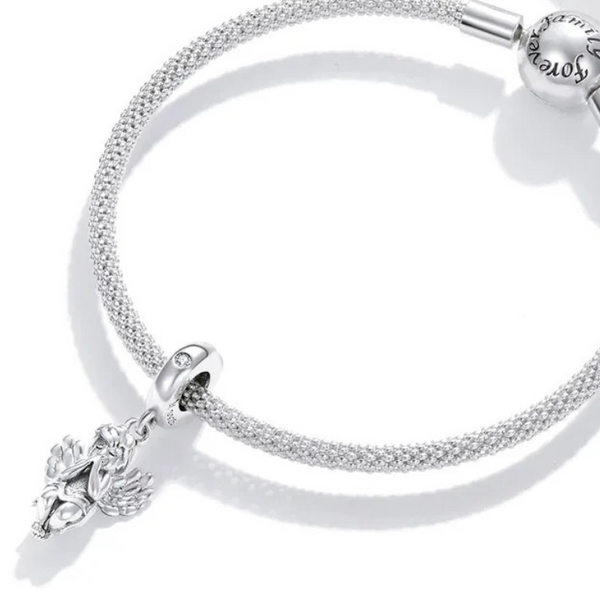 Charm Anhänger Engel Sterling Silber Kristall - FALKENKOENIG SCHMUCK & Piercing Online Shop