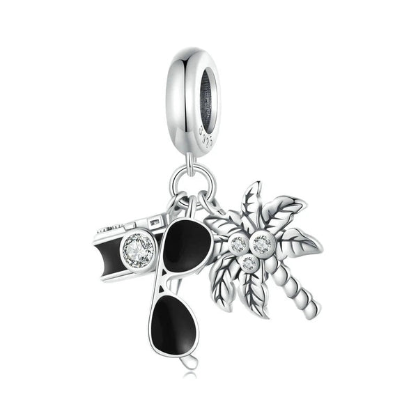 Urlaub Charm Anhänger Sterling Silber Kristall - FALKENKOENIG SCHMUCK & Piercing Online Shop